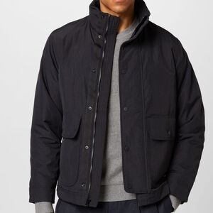 NWT Abercrombie & Fitch Windbreaker XL Black Rugged Semi Filled Chore Utility